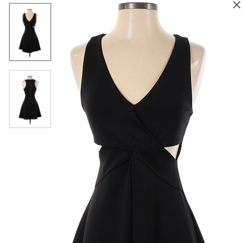 Black Express mini dress with cutouts